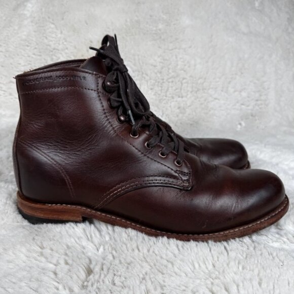 Wolverine 1000 Mile Original Plain Toe Lace Up Boots Brown Men\'s Size US 10 D main image 8